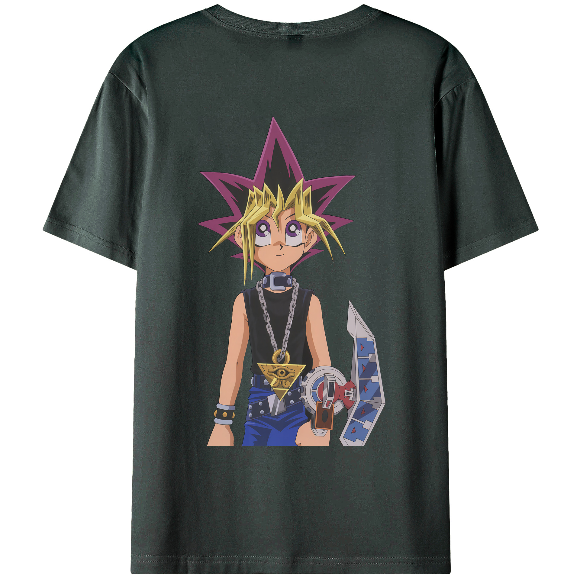 （画像用） 遊☆戯☆王 Yu-Gi-Oh! 綿100％ メンズ半袖Tシャツ（バックプリント） 通気性
